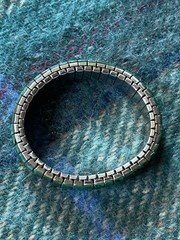 Malachite Inlay Stretch Bracelet Stainless Steel OSFA Western Native Green Stone