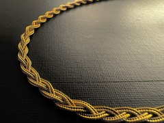 Vintage Mid-Century 12k Gold Filled Braided Collar Necklace 18in