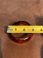 Vintage Bakelite Bangle Bracelet Amber Root Beer Swirl 7’