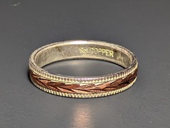 Vintage Wheeler Manufacturing Copper Band Ring Etched 3.5 mm Size 9