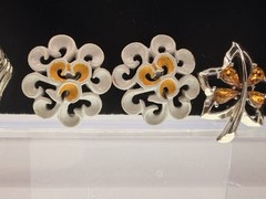 Vintage Clip On & Screw Back Earring Lot 9 Pairs Trifari Lisner Star Signed