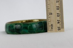 Inlayed Malachite and Brass Bangle Bracelet, 73gr