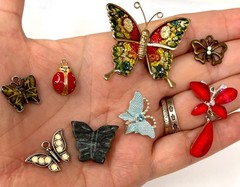 Lot Vintage & Modern Insects Butterfly Charms Pendants Findings Costume Jewelry