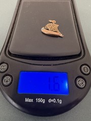 Vintage 19K Gold Filigree Sailboat Pendant Turquoise Accent Nautical 1.6g