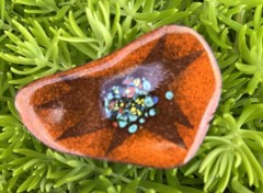 Enamel On Copper Picasso Abstract Vintage Multicolor Brooch•Pendant 2.25”Artisan