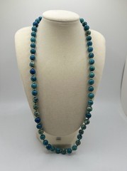 Vintage Blue Beaded Necklace 21 in Costume Jewelry Fashion