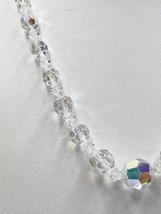 Vintage Necklace Crystal Aurora Borealis Single Strand 14 inch