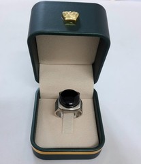 Classic Rif Top Minimalist VIP Men’s Ring Sterling Silver 925 Agate Stone Size 9