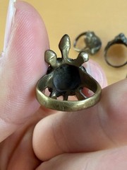 Vintage Solid Brass Handmade Animal Rings Frog Lion Cat & Turtle Artisan Art Lot