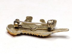 Small Vtg Sugared Enamel on Metal Tiger Brooch Kitschy Cat Pin RARE HTF