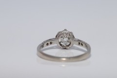Antique Circa 1920s Art Deco 18k Gold Natural Old Cut Diamond Solitaire Ring
