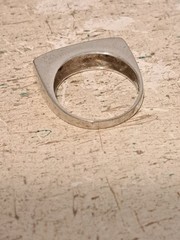 Vintage .925 Sliver Art Deco Bar Ring Made In Italy Size Misses 8.5