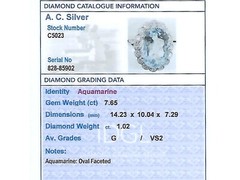 Vintage 7.65 Ct Aquamarine and 1.02 Ct Diamond 18k White Gold Cocktail Ring
