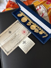 Vintage Camrose Kross JBK Gold Charm Bracelet COA 7″ NEW