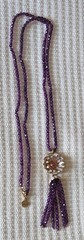 MMA Metropolitan Museum Art Signed Necklace Tassel Pendant Amethyst? Glass? 33″