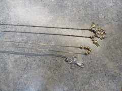 Vintage Necklace Lot Of 3 Chains Gold /Silver Tone 19” 23” 24″