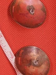 Vintage Tulla Boothe Round Copper & Stone Post Earrings