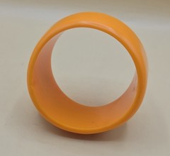VINTAGE 80’s MOD Chunky Irregular Asymmetrical Orange Plastic Bangle Bracelet