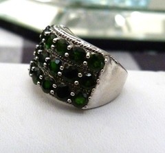 DESIGNER HT 4.85 CARATS CHROME DIOPSIDE GEMSTONE STERLING SILVER BAND RING SZ 9