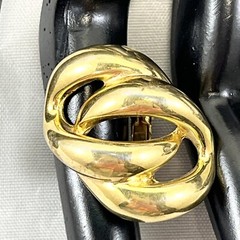Vintage Napier Hinged Screw Back Earrings Gold Tone Double Loop Links Adjustable