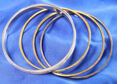 Bangle Bracelets Lot of 4 Enamel Mother of Pearl Stone Vintage