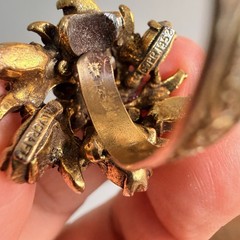 Vintage Signed Hollycraft 1952 Rhinestone Adjustable Ring
