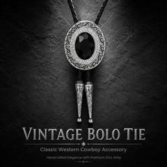 Doitby Rhinestone Bolo Tie For Men Western Cowboy Necktie Leather Bolo Ties