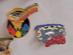 Vintage Enamel Pinback Button Lot Snoopy Enesco Winery Olympics Dutch Religious