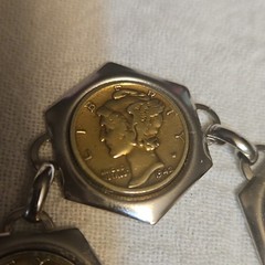 1940s Mercury Dime necklace with matching bracelet