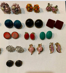 Vintage clip on and screw back earring lot – 25 pair