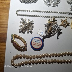 Vintage Costume Jewelry brooch Lot + Etc Rhinestones Earrings bracelet Necklace