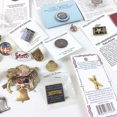 Estate Lot Civil War Gettysburg Lee Sumter Enamel Pin Jewelry Lot 31pc Military