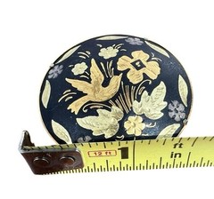 Vintage Damascene Brooch 18k or 24k Gold injected into Iron Bird Floral Spain