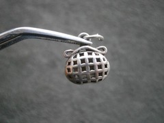 Chinese Characters Luck & Good Fortune Bag Vintage Sterling Silver Pendant 1.3g