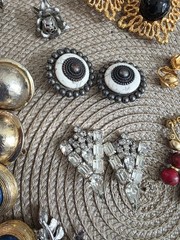 Lot of 19 Pair of Beautiful Vintage & Silver-toned CLIP-ON Earrings