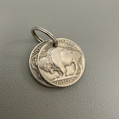 Vintage Buffalo Indian Head Nickel Coin Charm Pendant