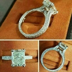 Art Deco 3.50 Ct Radiant Cut Diamond Vintage Wedding Ring 925 Sterling Silver