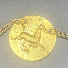 Vintage 1974 Alva Museum Replicas “Flying Horse of Kansu” Medallion Necklace
