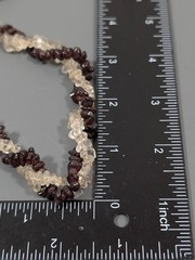 Vintage Red Garnet Clear Rock Crystal Quartz Twist Necklace 26 in