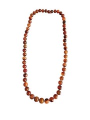 Vintage Carnelian Agate Stone 28 in Necklace Hand Knotted Beads 10 To 15mm