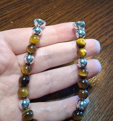 Vintage MILOR Italy Magnetic Sterling Tigereye Bracelet Fits 6.5″ See Pics/Descr