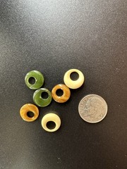 6 Stone Gem Stone Donut Pendants Tiger’s Eye Jade