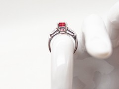 Vintage 1940s $5000 1.40ct Natural NO HEAT RUBY VS G Diamond Platinum Ring