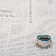 Coffee Cup – Japanese cloisonné enamel Pin Badge Brooch Made-to-order NEW