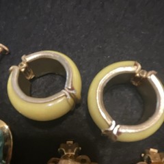 Vintage Multicolor Mixed Earrings Lot 6 Pcs Clip-On & Screwback Rhinestone