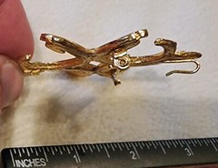Gold-tone Textured Maltese Cross Pendant Pin/brooch by Vans Original