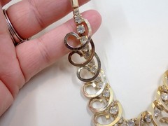 Vintage Sarah Coventry Necklace Celestial Fire Gold Tone Rhinestone 50s Signed