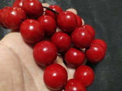 Vintage women’s beads Red color Soviet Made in the USSR Rare