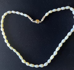 Vintage Australian Opal Bead Necklace 17” Silver Clasp Good Quality Opal Beads