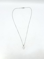 Silpada Retired VINTAGE N0769 Sterling Silver CZ Cross Pendant Necklace
